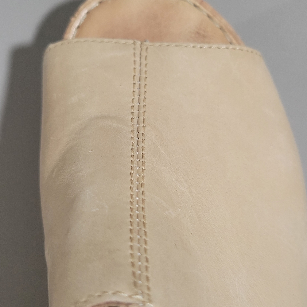 Neutral Beige Cork Wedge Sandals - Women - Picture 16 of 16